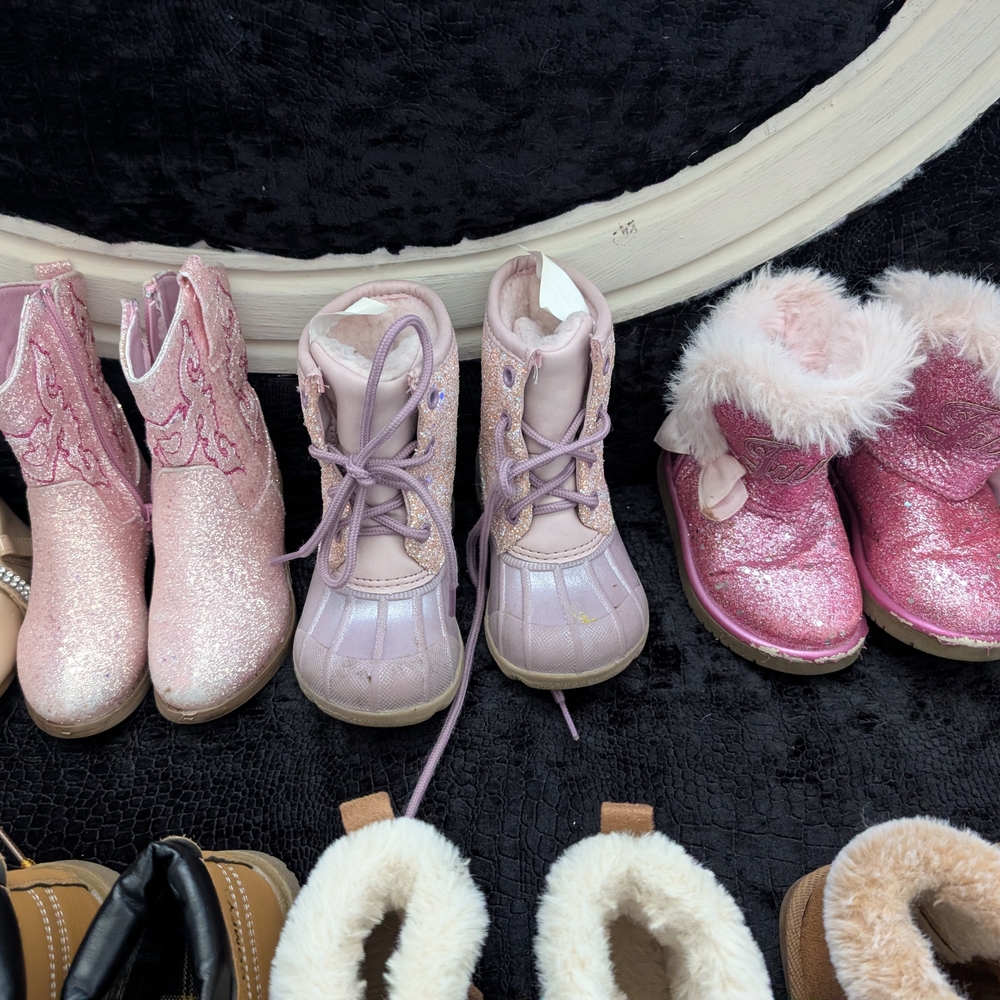 Pink and Brown Kids Boots - Picture 6 of 7